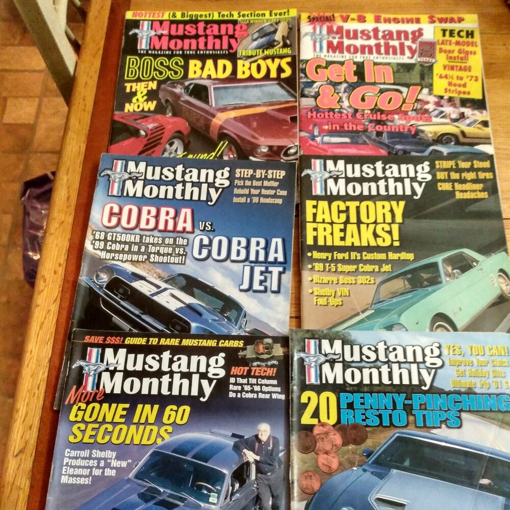 6 Mustang Monthly Car Magazines 1998-2003
